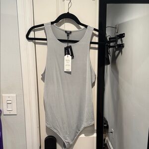 Express Scoop Neck Light Gray Bodysuit